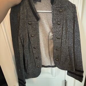 Women's Gray Button-Up Jacket